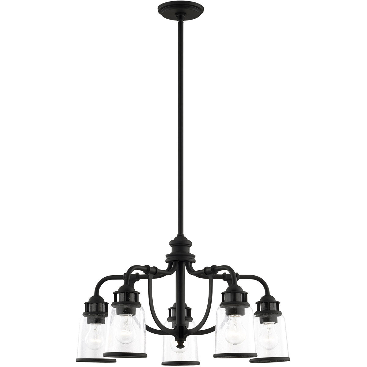 Lawrenceville 5 Light 24 inch Black Chandelier Ceiling Light