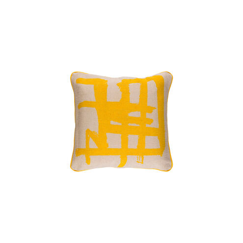 Bristle 20 X 20 inch Bright Yellow and Ivory Throw Pillow