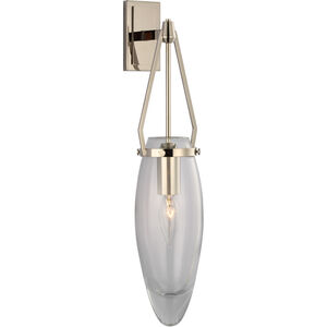 Chapman & Myers Myla LED 4.25 inch Polished Nickel Bracketed Sconce Wall Light in Clear Glass, Medium