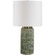 Hensley 28.75 inch 150 watt Ivory and Moss Green and Antique Brass Table Lamp Portable Light