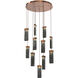 Parallel LED 32.5 inch Burnished Bronze Chandelier Ceiling Light, Round Multi-Port