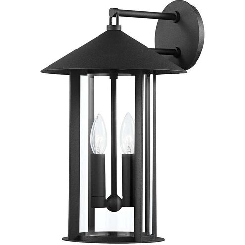 Long Beach 2 Light 17 inch Textured Black Outdoor Wall Sconce