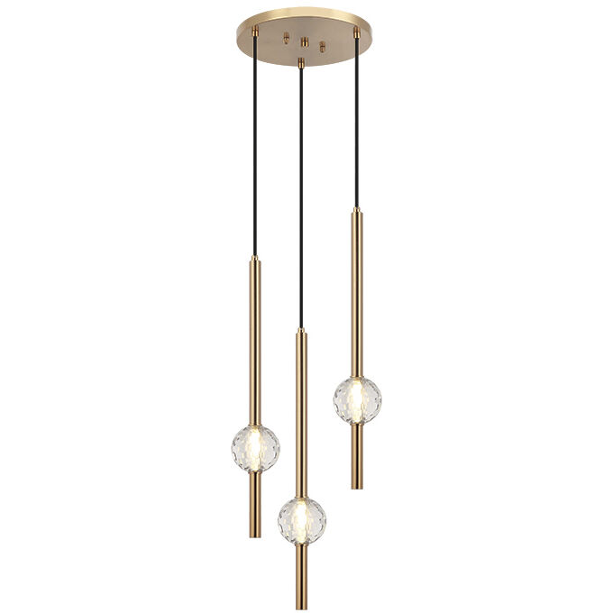 Windchimer LED 13.38 inch Aged Gold Brass Pendant Ceiling Light