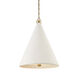 Plaster No.1 2 Light 20 inch Aged Brass/White Plaster Pendant Ceiling Light