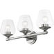 Willow 3 Light 23 inch Polished Chrome Vanity Sconce Wall Light