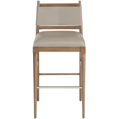 Keegan 41 inch Morel and Walnut with Brushed Stainless Steel Bar Stool