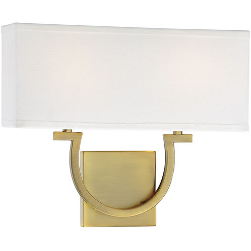 Rhodes 2 Light 14 inch Warm Brass ADA Wall Sconce Wall Light, Essentials