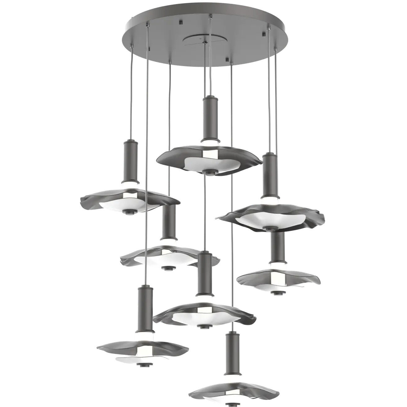 Cumulus LED 37 inch Burnished Bronze with Black Metal Multi-Pendant Ceiling Light