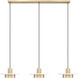 Ludo LED 52 inch Matte White and Modern Gold Linear Chandelier Ceiling Light