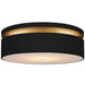 Serenity 1 Light 18.5 inch Satin Black and Contemporary Gold with White Flush Mount Ceiling Light