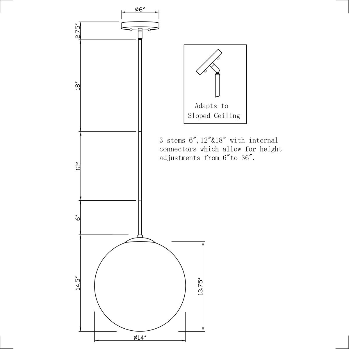 Selene 1 Light 14 inch Soft Gold Pendant Ceiling Light