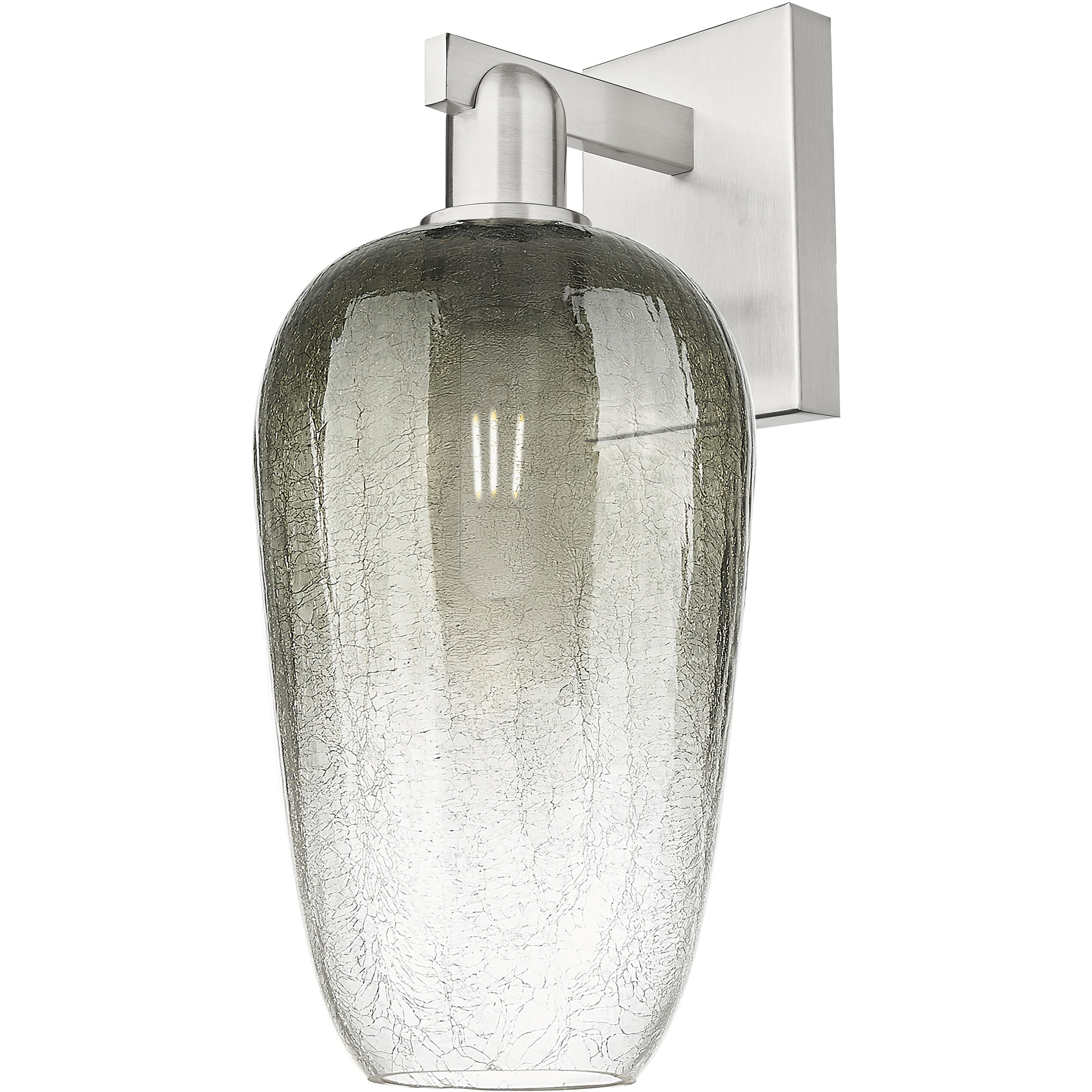 Brookhaven Flute Sconce Wall Light in Brushed Satin Nickel, Slate Glass