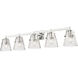 Analia 5 Light 45.75 inch Chrome Vanity Wall Light