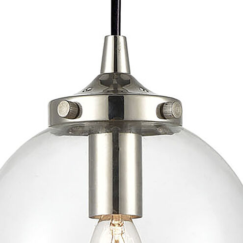 Boudreaux 1 Light 6 inch Matte Black with Polished Nickel Mini Pendant Ceiling Light