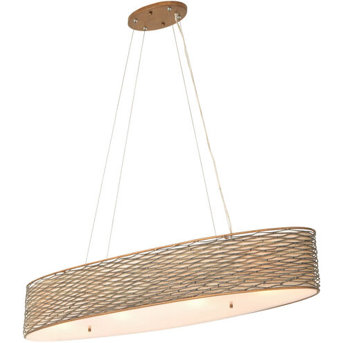 Flow 4 Light 36 inch Hammered Ore Linear Pendant Ceiling Light