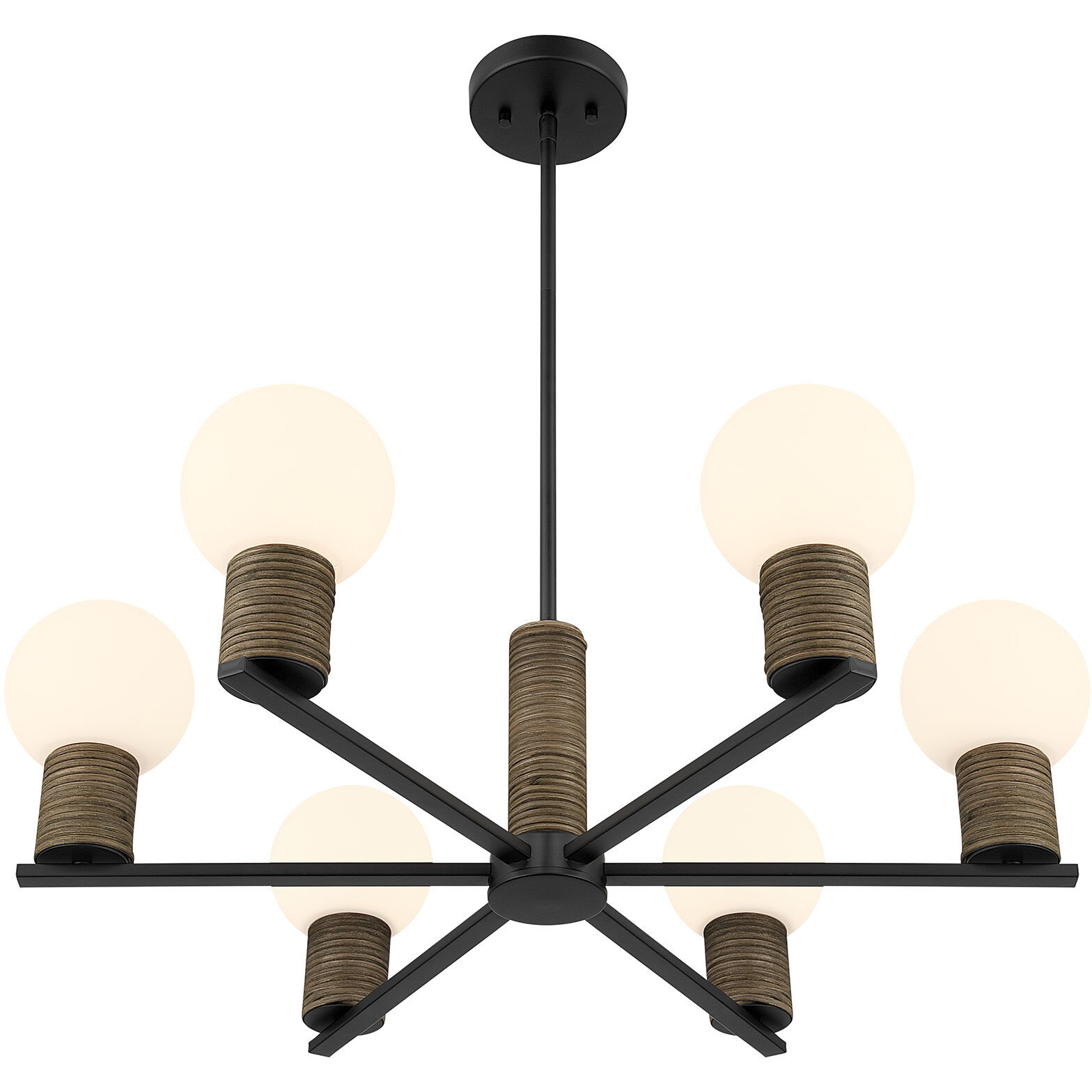 Jarrell 6 Light 30 inch Matte Black Chandelier Ceiling Light