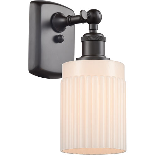 Ballston Hadley LED 4.5 inch Oil Rubbed Bronze Sconce Wall Light in Matte White Glass, Ballston