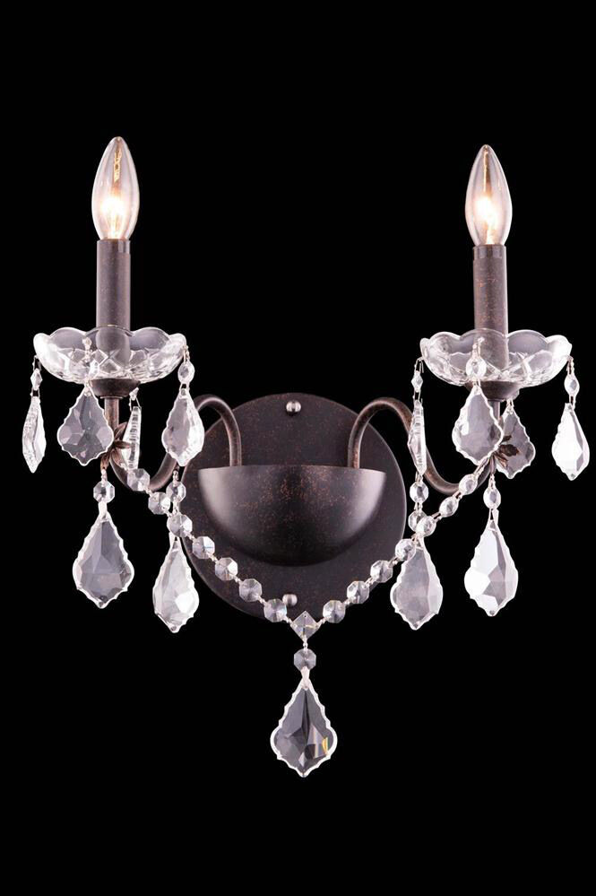 St. Francis 2 Light 13 inch Dark Bronze Wall Lamp Wall Light in Royal Cut
