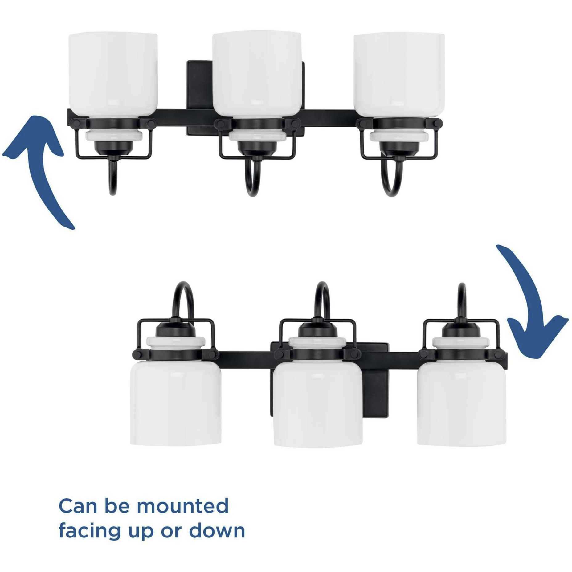 Fessler 3 Light 21.12 inch Matte Black Bath Light Wall Light