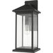 Portland 1 Light 22 inch Black Outdoor Wall Light in Clear Beveled Glass