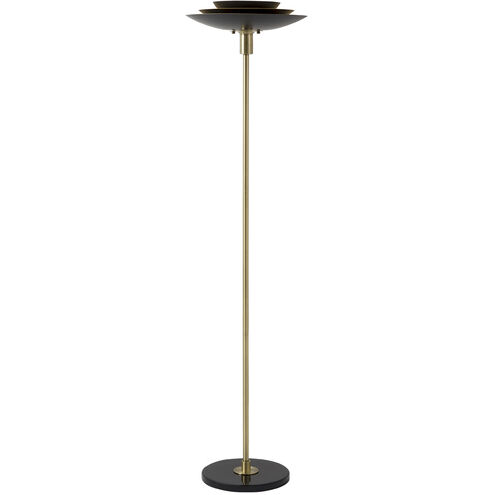 Rancho Mirage 72 inch 60.00 watt Matte Black and Weathered Brass Torchiere Portable Light