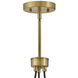 Rumi LED 18 inch Lacquered Brass Pendant Ceiling Light, Cluster