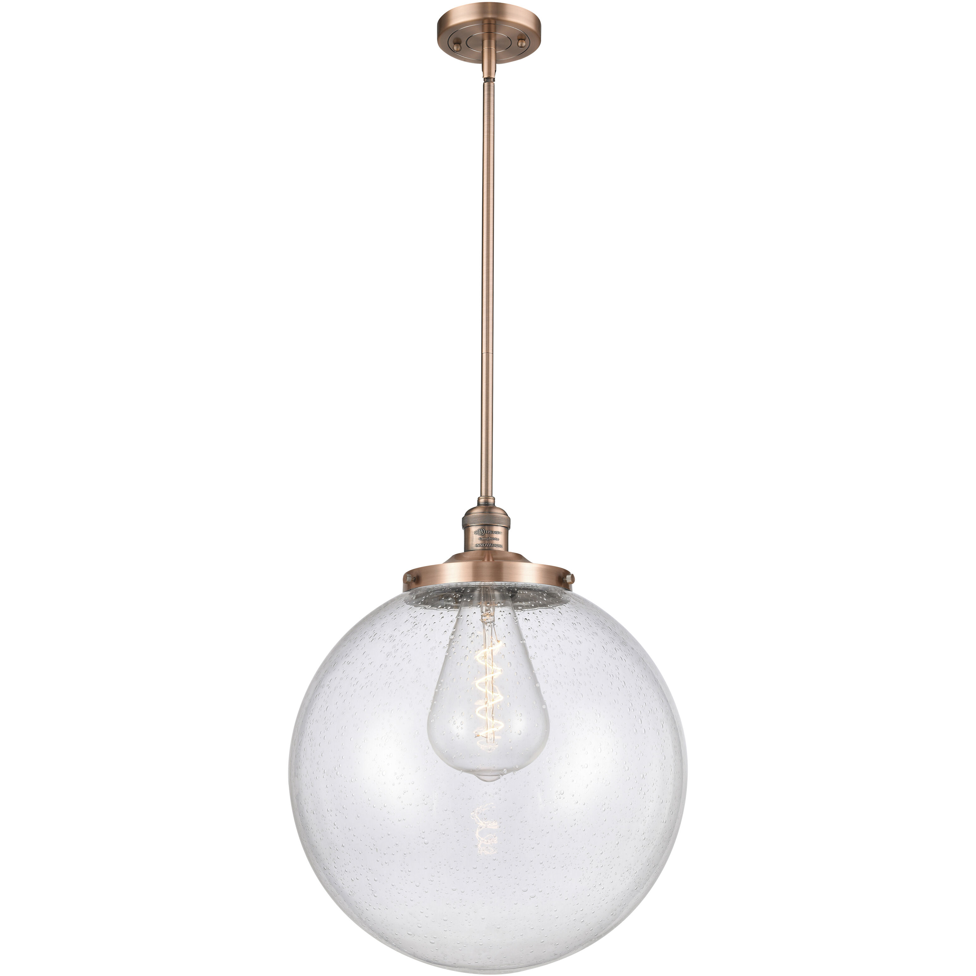 Franklin Restoration Beacon 1 Light 16 inch Antique Copper Pendant Ceiling Light in Incandescent, Seedy
