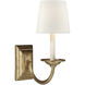 Chapman & Myers Flemish 1 Light 6.5 inch Gilded Iron Single Sconce Wall Light in Linen