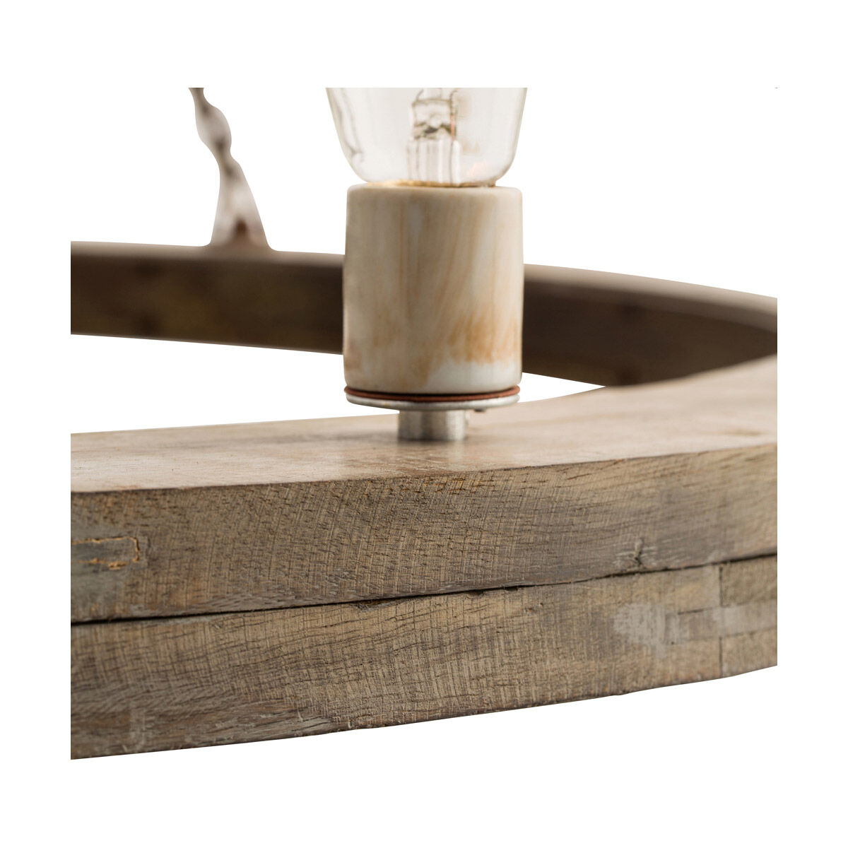 Geoffrey 12 Light 48 inch Gray Wood/Rusted Iron Chandelier Ceiling Light