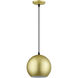 Kuppola 9.25 inch Soft Gold with Black Accents Pendant Ceiling Light, Globe