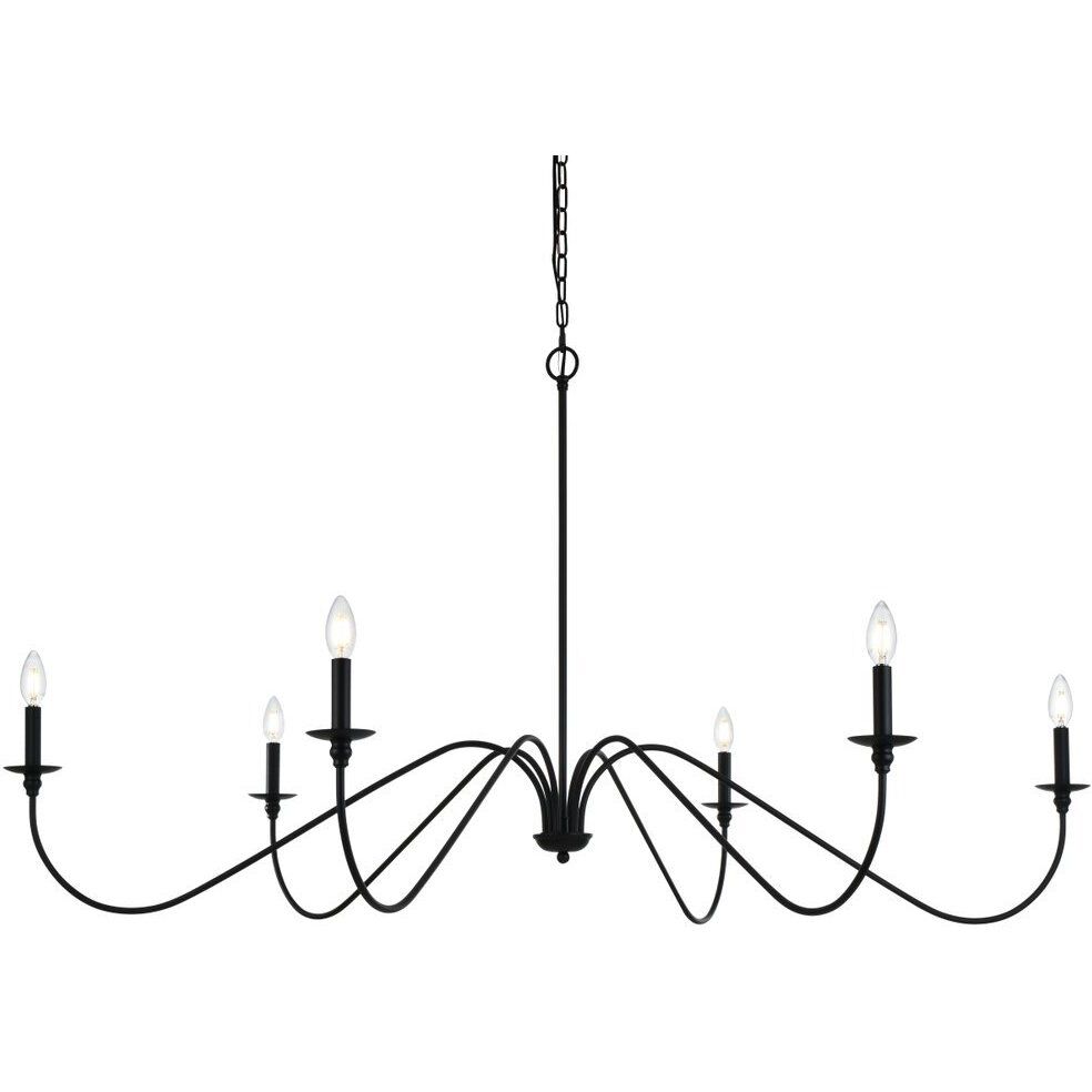 Rohan 6 Light 60 inch Matte Black Chandelier Ceiling Light