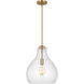 Sean Lavin Zola 1 Light 13 inch Satin Brass Pendant Ceiling Light