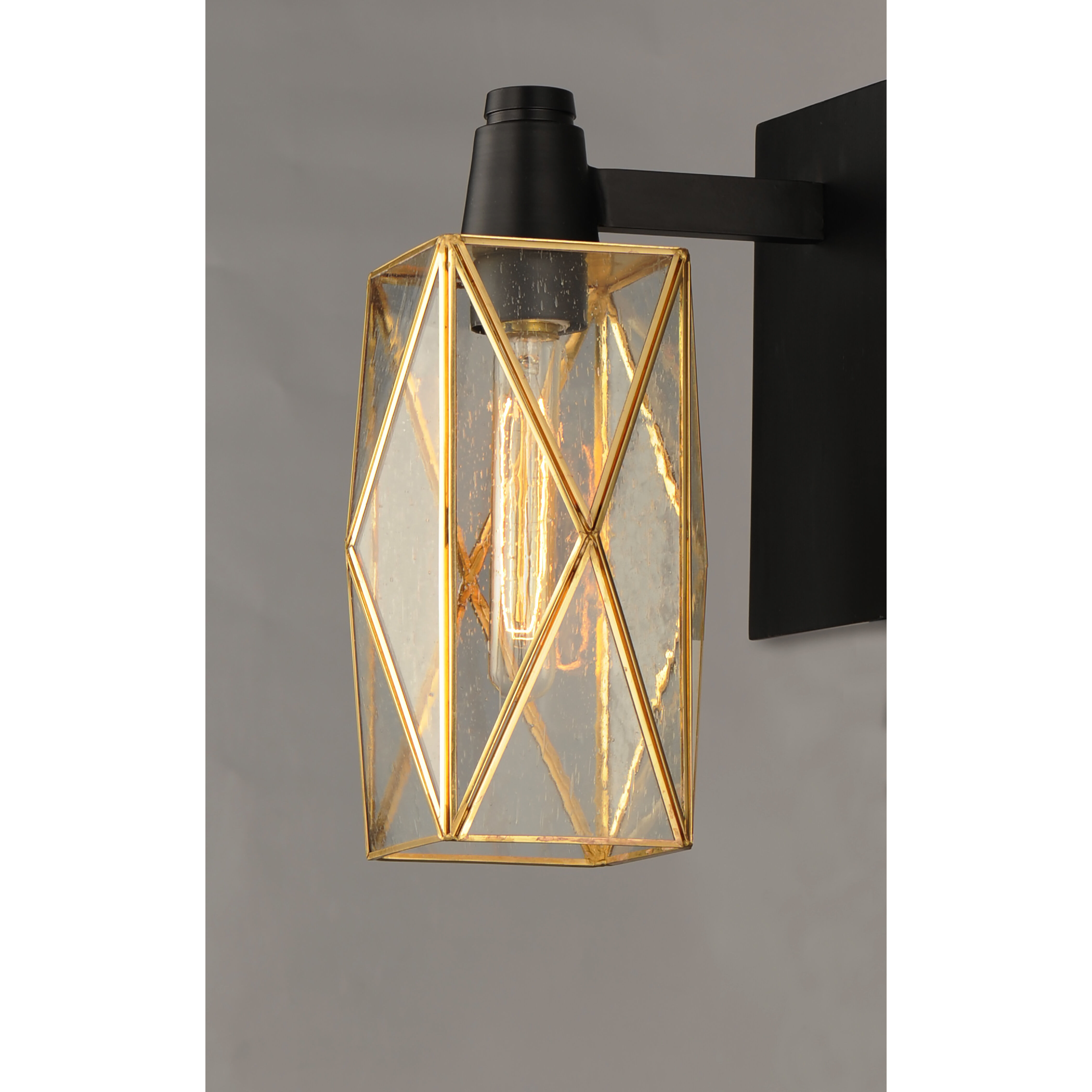 Norfolk 1 Light 13.25 inch Black/Burnished Brass Outdoor Wall Mount