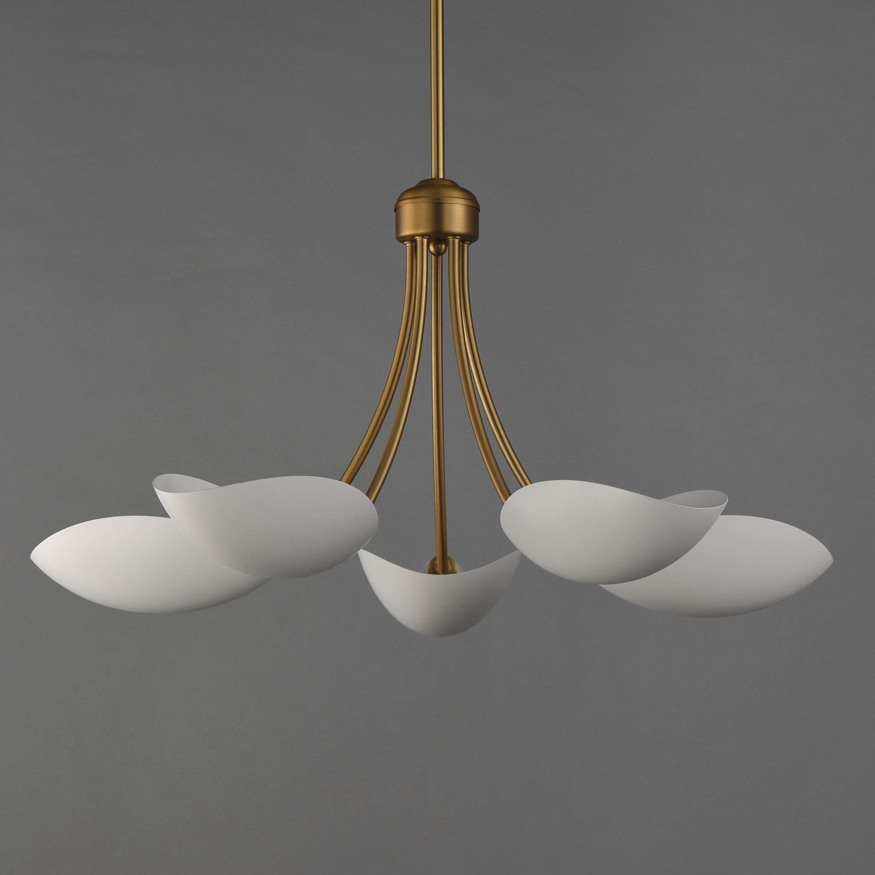 Maris 5 Light 26.5 inch White and Natural Aged Brass Single-Tier Chandelier Ceiling Light