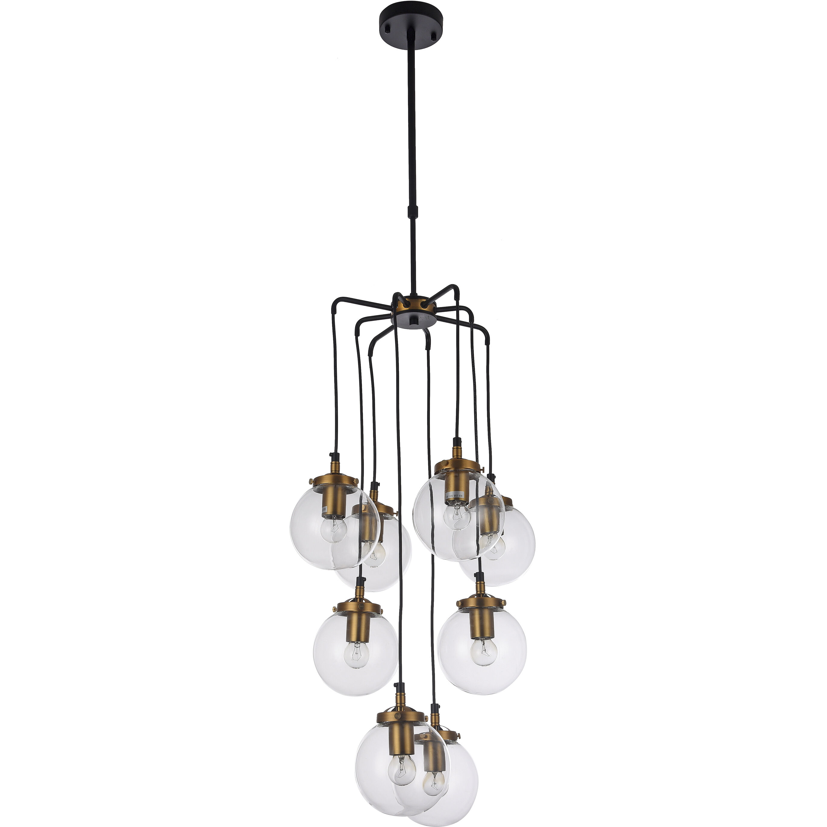 Canada 8 Light 15.75 inch Black Chandelier Ceiling Light