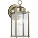 New Castle 1 Light 10.25 inch Antique Brushed Nickel Outdoor Wall Lantern, Large