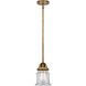 Nouveau 2 Canton 1 Light 5.25 inch Brushed Brass Mini Pendant Ceiling Light in Incandescent, Clear