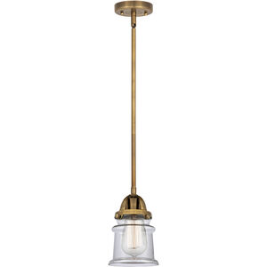 Nouveau 2 Canton 1 Light 5.25 inch Brushed Brass Mini Pendant Ceiling Light in Incandescent, Clear