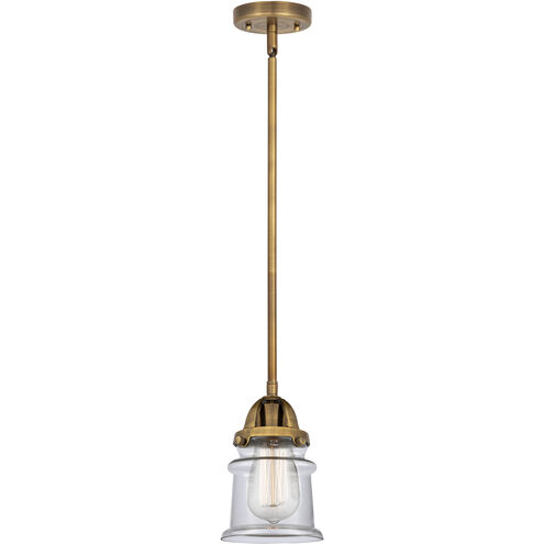 Nouveau 2 Canton 1 Light 5.25 inch Brushed Brass Mini Pendant Ceiling Light in Incandescent, Clear