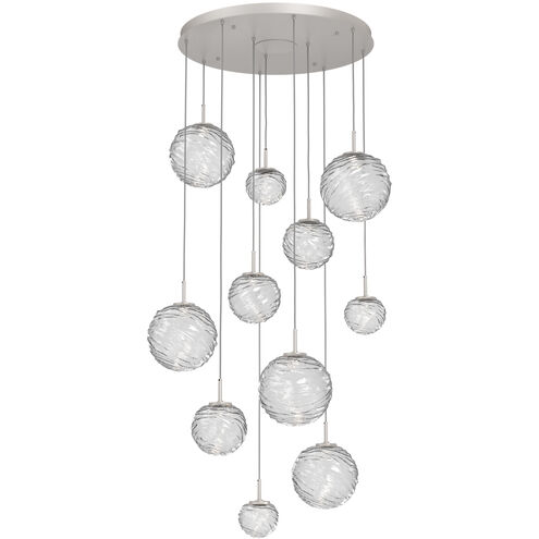 Gaia LED 36 inch Beige Silver Multi-Pendant Ceiling Light in 3000K LED, Clear