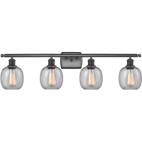 Ballston Belfast 4 Light 36 inch Oil Rubbed Bronze Bath Vanity Light Wall Light in Seedy Glass, Ballston