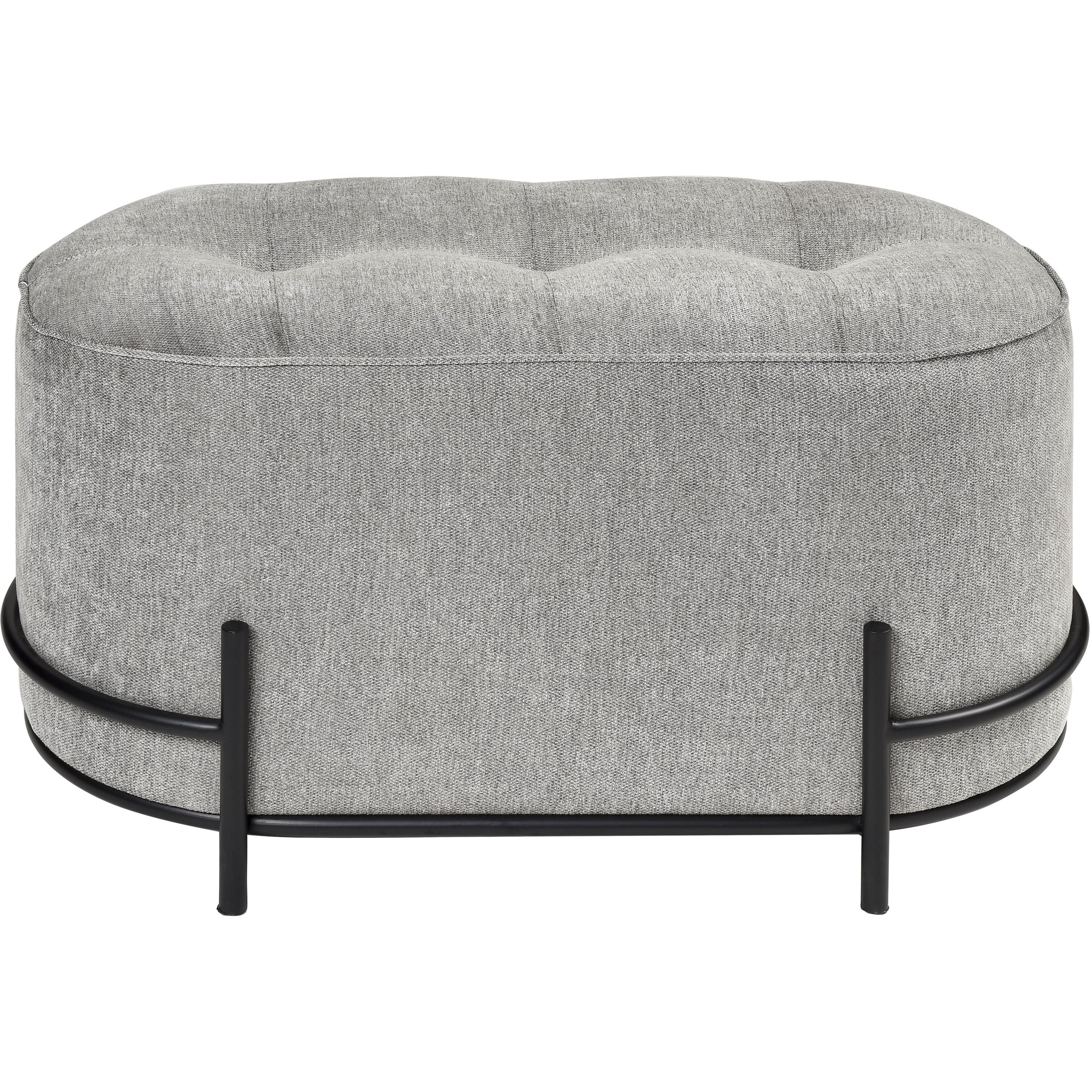 Brida 18.25 inch Gray with Black Ottoman