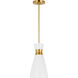 ED Ellen DeGeneres Heath 1 Light 8.13 inch Matte White and Burnished Brass Pendant Ceiling Light in Burnished Brass / Matte White