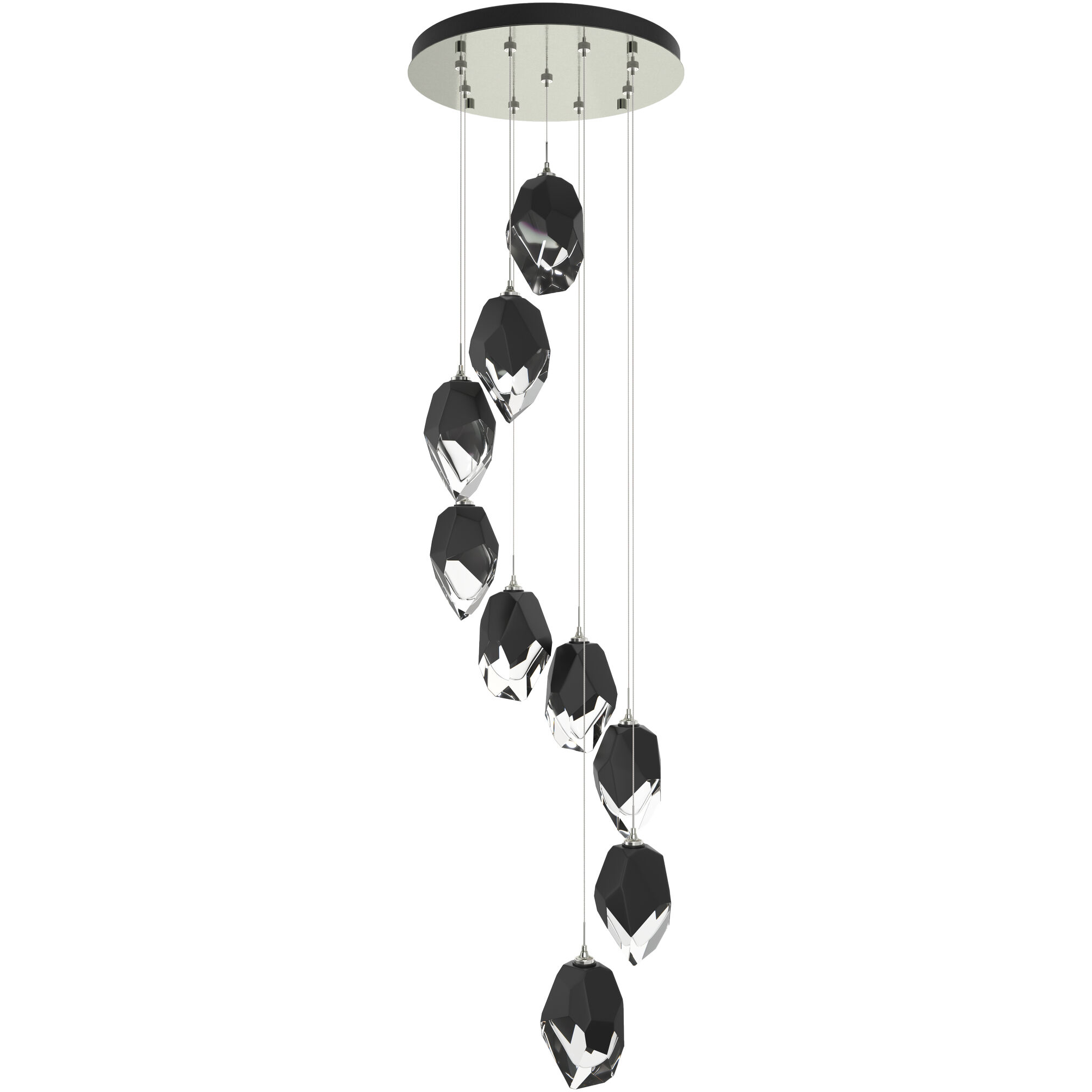 Chrysalis 9 Light 20.5 inch Sterling Pendant Ceiling Light in Black Crystal, Large