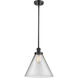 Ballston X-Large Cone 1 Light 8 inch Matte Black Pendant Ceiling Light in Clear Glass