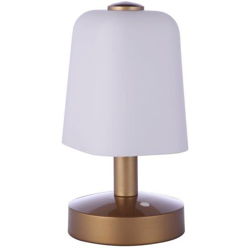Rechargable Portable 9 inch 5 watt Painted Satin Brass Table Lamp Portable Light