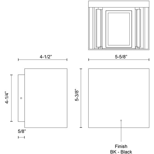 Helsinki LED 5.38 inch Black Exterior Wall Sconce