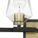 Avante Grand 4 Light 28 inch Flat Black and Satin Brass Vanity Light Wall Light