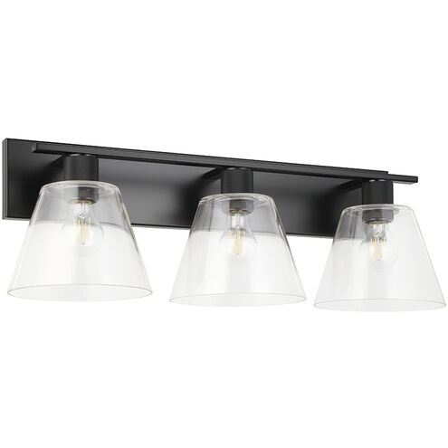 Copley 3 Light 27 inch Matte Black Bath Vanity Wall Light