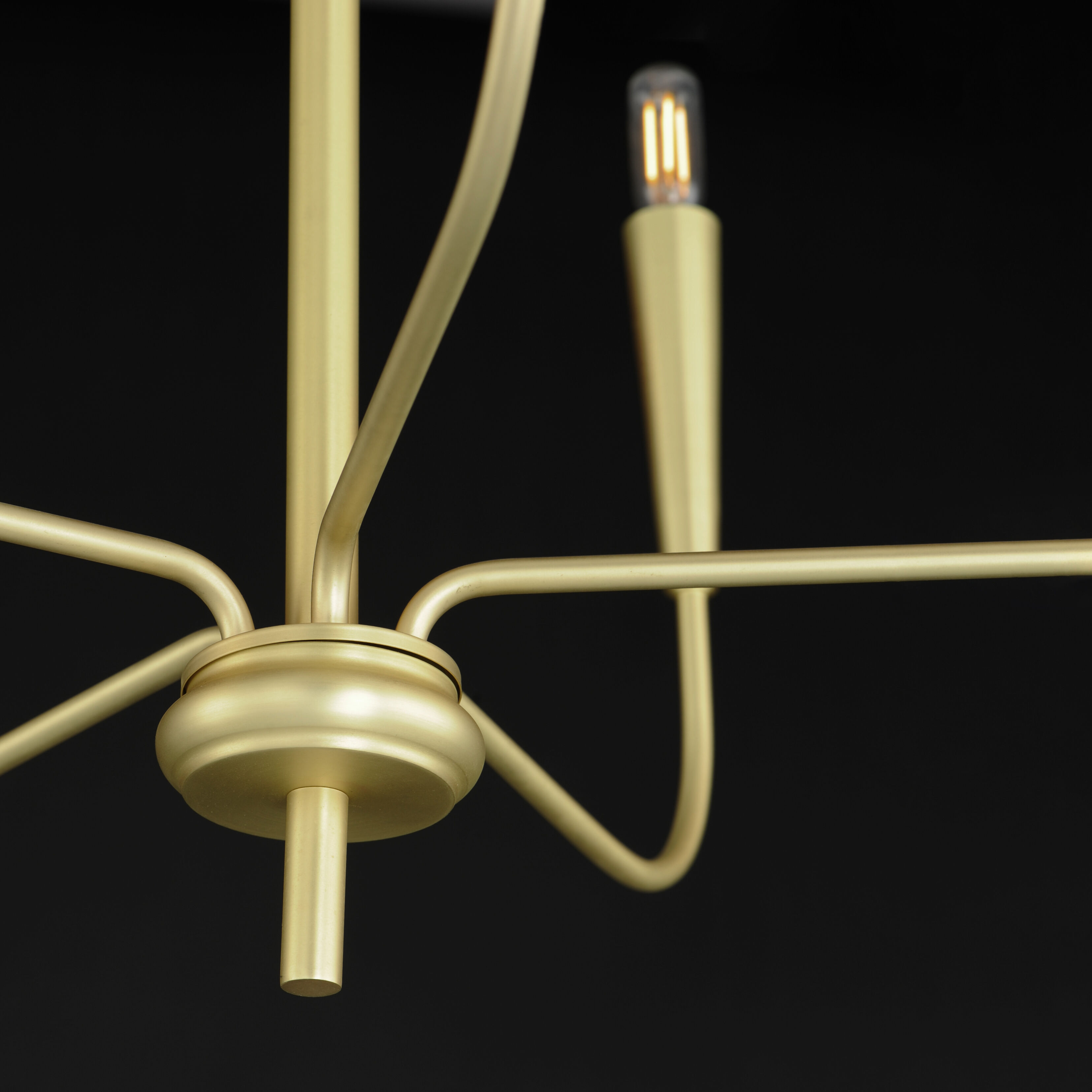 Vela 5 Light 24 inch Satin Brass Single-Tier Chandelier Ceiling Light